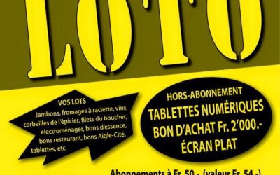 Loto dimanche 25 janvier. 14:00 et 19:30